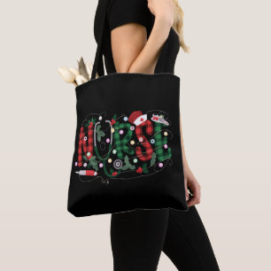 Christmas Nursing School Nurse Gift Santa Hat Tote Bag