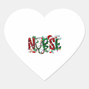 Christmas Nursing Sweatshirt Heart Sticker