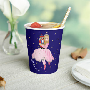 Christmas Nutcracker Ballerina Blonde Paper Cups