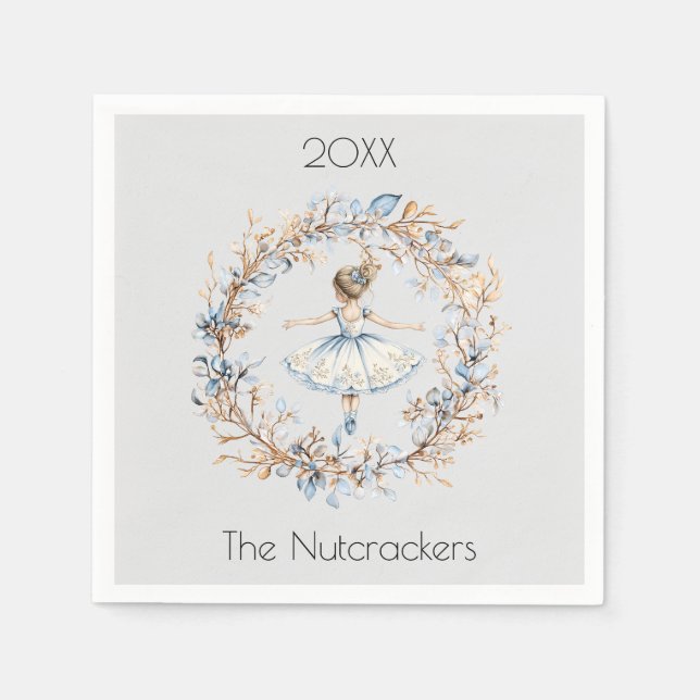 Christmas Nutcracker Ballerina Watercolor Napkin (Front)