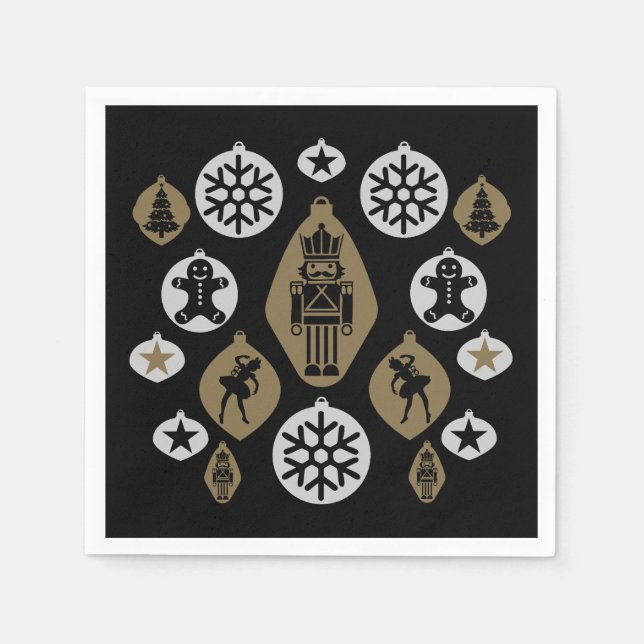 Christmas Nutcracker Baubles Napkin (Front)