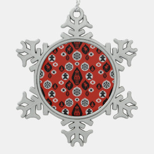 Christmas Nutcracker Baubles Snowflake Pewter Christmas Ornament