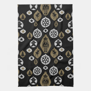 Christmas Nutcracker Baubles Tea Towel