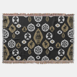 Christmas Nutcracker Baubles Throw Blanket