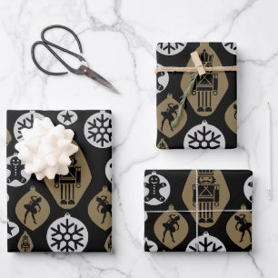 Christmas Nutcracker Baubles Wrapping Paper Sheet