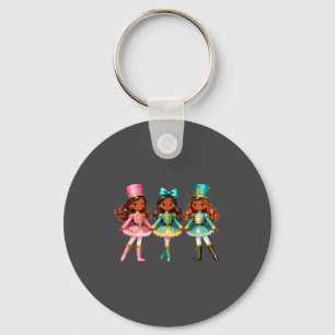 Christmas Nutcracker Black Girls Kids Festive Xmas Key Ring