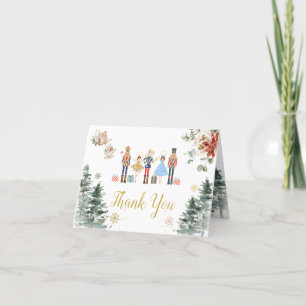 Christmas Nutcracker Bridal Shower Tea Folded Thank You Card