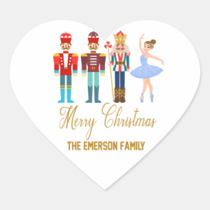  Christmas Nutcracker Character Illustrations Heart Sticker