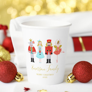 Christmas Nutcracker Character Illustrations Paper Cups