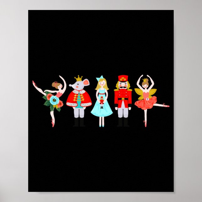Christmas Nutcracker Character Illustrations  Poster (Front)