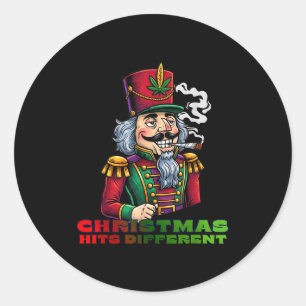 Christmas Nutcracker Christmas Hits Different  Classic Round Sticker
