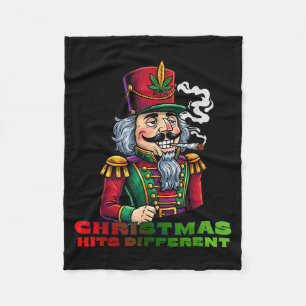 Christmas Nutcracker Christmas Hits Different  Fleece Blanket