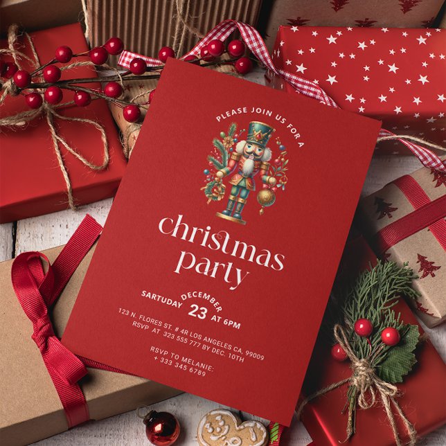 Christmas Nutcracker Christmas Party Invitation (Creator Uploaded)