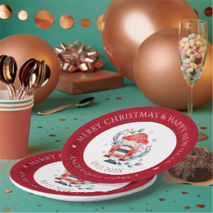 Christmas nutcracker composition red border paper  plate