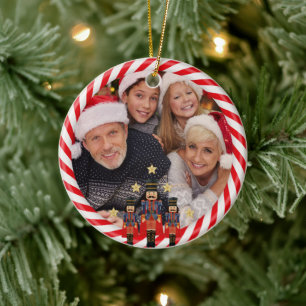 Christmas Nutcracker Family Photo Name Personalise Ceramic Ornament