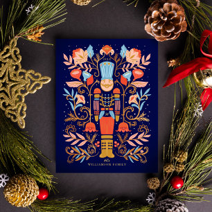 Christmas Nutcracker Floral Art & Multiple Photo Postcard