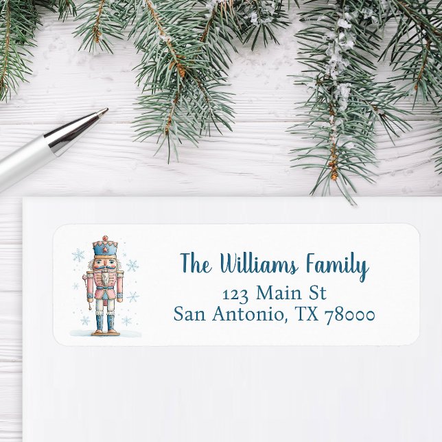 Christmas Nutcracker Holiday Address Return Address Label (Christmas Nutcracker Return Address Sticker)