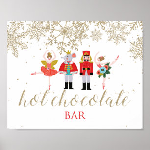 Christmas Nutcracker Hot Chocolate Bar Gold Poster