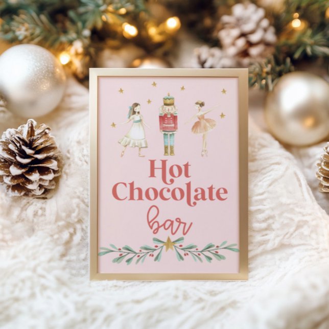 Christmas Nutcracker Hot Chocolate Bar Pink Poster (Creator Uploaded)