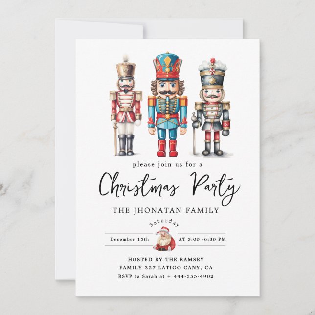 Christmas Nutcracker Isolated Invitation (Front)