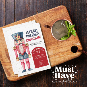 Christmas Nutcracker Let's Get this Party Crackin Holiday Card