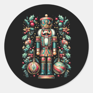 Christmas Nutcracker Merry Christmas Xmas Morning Classic Round Sticker