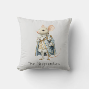 Christmas Nutcracker Mouse King Watercolor Cushion