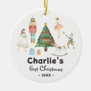 Christmas Nutcracker Ornament-Baby First Christmas Ceramic Ornament