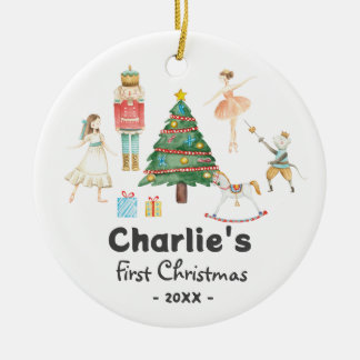 Christmas Nutcracker Ornament-Baby First Christmas Ceramic Ornament