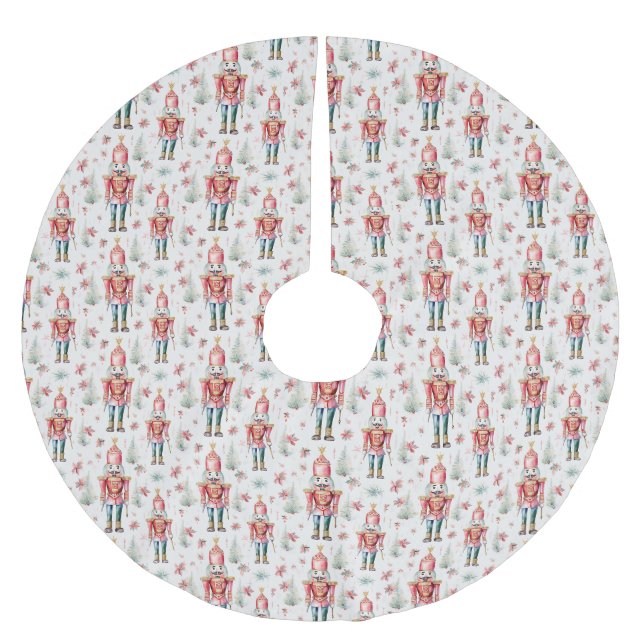 Christmas Nutcracker Pattern Brushed Polyester Tree Skirt (Front)