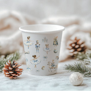 Christmas Nutcracker Pattern Watercolor Paper Cups