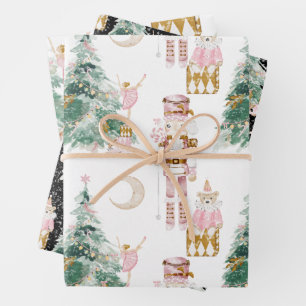 Christmas Nutcracker pink winter wonderland  Wrapping Paper Sheet