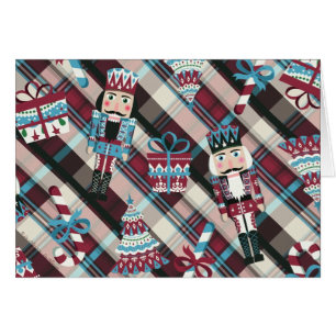 Christmas Nutcracker Plaid Blue Burgundy