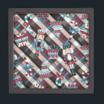 Christmas Nutcracker Plaid Blue Burgundy Jewellery Box<br><div class="desc">Thank You for visiting The Holiday Christmas Shop! You are viewing The Lee Hiller Designs Holiday Collection of Home and Office Decor,  Apparel,  Gifts,  Collectibles and more. The Designs include Lee Hiller Photography in Hand Drawn Mixed Media and  Digital Art Collection.</div>