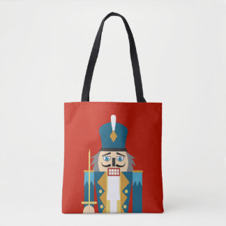 Christmas Nutcracker Red Background Pillow Case Tote Bag