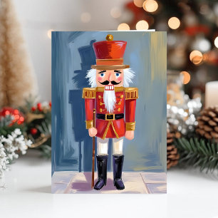 Christmas Nutcracker Red Soldier Watercolor Holiday Card