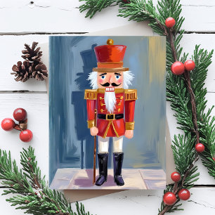 Christmas Nutcracker Red Soldier Watercolor Holiday Postcard