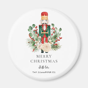 Christmas Nutcracker Script Greenery Holiday Magnet
