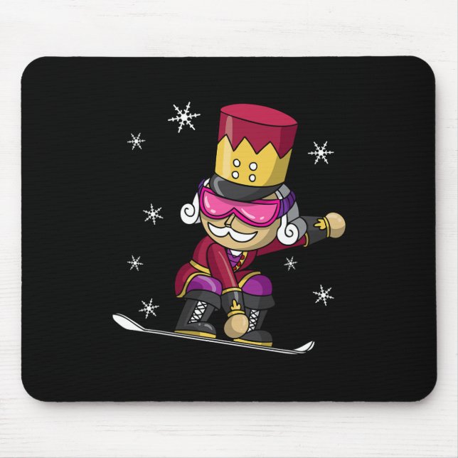 Christmas Nutcracker Snowboard Snowboarding Snowbo Mouse Pad (Front)