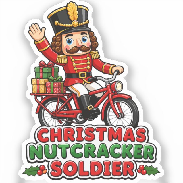 Christmas Nutcracker Soldier Riding Bike (Front)