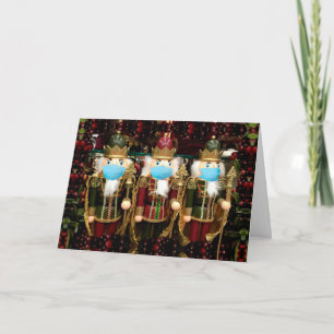 Christmas Nutcracker Soldiers Masked Holiday Card