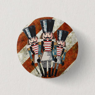 Christmas Nutcracker Soldiers Stripes  3 Cm Round Badge