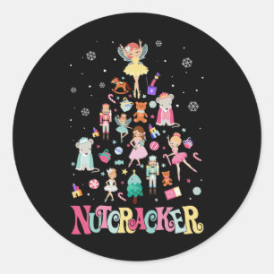 Christmas Nutcracker Squad Ballet Dance Matching F Classic Round Sticker