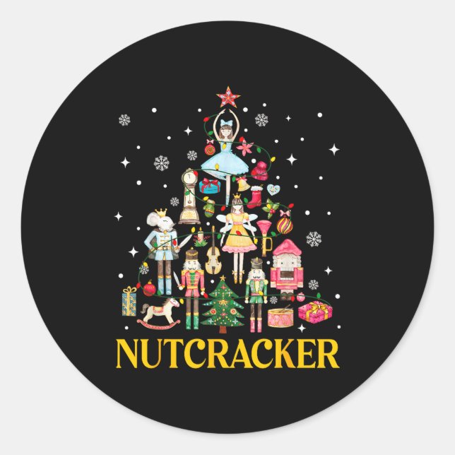 Christmas Nutcracker Squad Ballet Dance Women Kid  Classic Round Sticker (Front)
