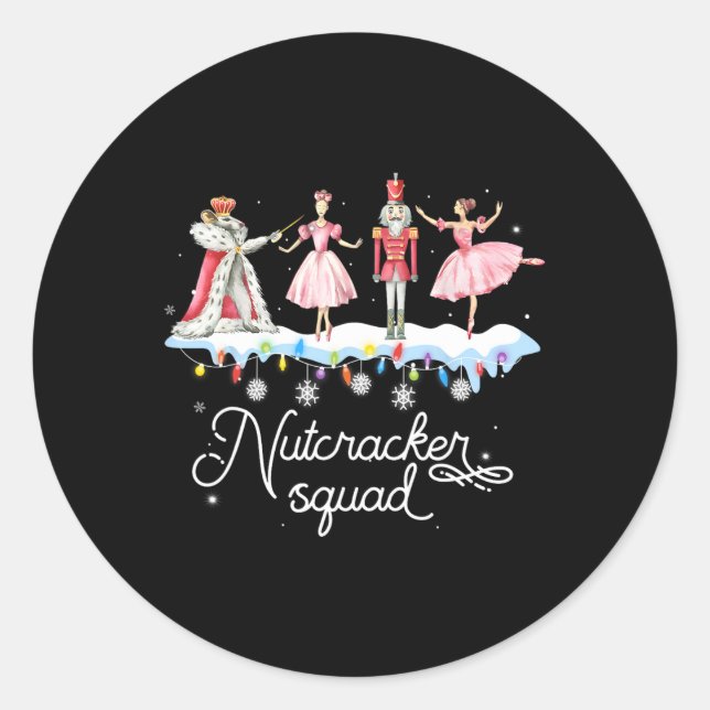 Christmas Nutcracker Squad Ballet Dance Women Kids Classic Round Sticker (Front)