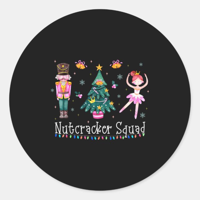 Christmas Nutcracker Squad Ballet Dance Women Kids Classic Round Sticker (Front)