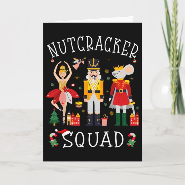Christmas Nutcracker Squad Byllet Dance Women Kids Card (Front)