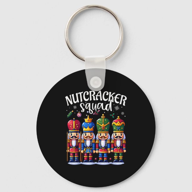 Christmas Nutcracker Squad Pajama Winter Holiday T Key Ring (Front)