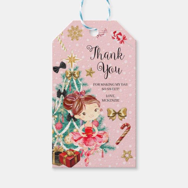 Christmas Nutcracker Sugar Plum Fairy Favour Tag (Front)