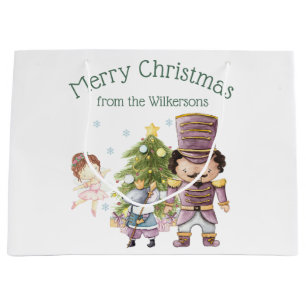 Christmas Nutcracker Sugar Plum Fairy & Mouse King Large Gift Bag